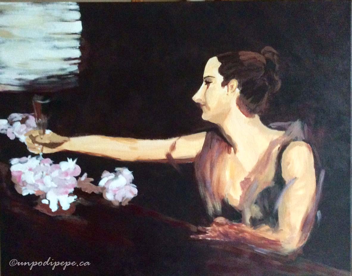Madame Gautreau Drinking a Toast. After John Singer Sargent. Cristina Pepe 2016