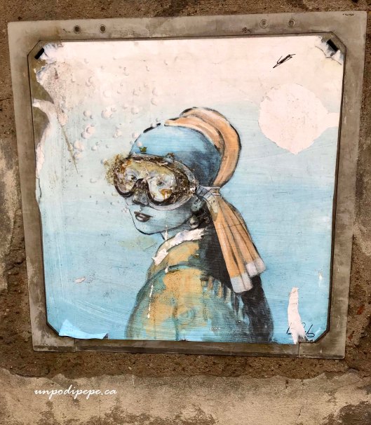Ragazza con l'orecchina di perla Blub street artist Firenze, Girl with a pearl earring